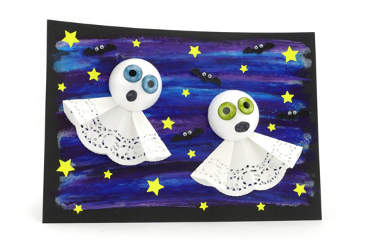 activité facile halloween enfants fantômes - Activités manuelles Halloween - 10doigts.fr - 2