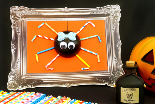 Activité Halloween Araignée Paille - Activités manuelles Halloween - 10doigts.fr