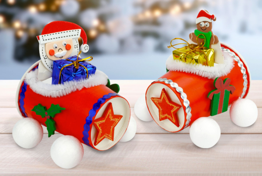 Activité Manuelle Enfant Noel Voiture Papa Noel - Activités manuelles personnages de Noël - 10doigts.fr