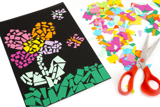 activité mosaique en papier - Activités manuelles collage, pliage - 10doigts.fr