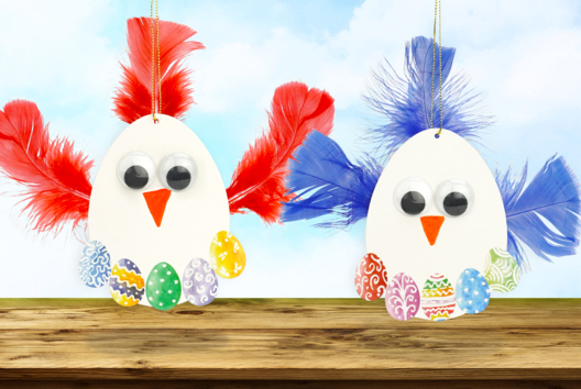 Activite Paques Enfant poules - Activités manuelles DIY Pâques - 10doigts.fr - 2