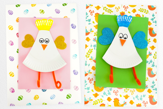 Activite Paques Enfant Poules rigolote - Activités manuelles DIY Pâques - 10doigts.fr - 2