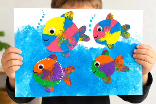 activité peinture ballon thème mer - Activités manuelles océan : plongez dans un univers créatif et sensoriel - 10doigts.fr