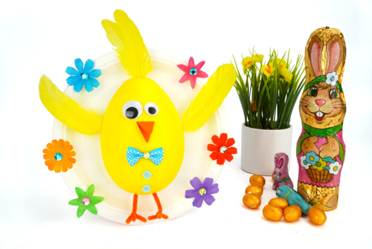Activité Poussin enfant Assiette carton - Activités manuelles DIY Pâques - 10doigts.fr - 2