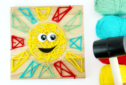 Activité String Art Eté Soleil - Activités manuelles Été - 10doigts.fr - 2