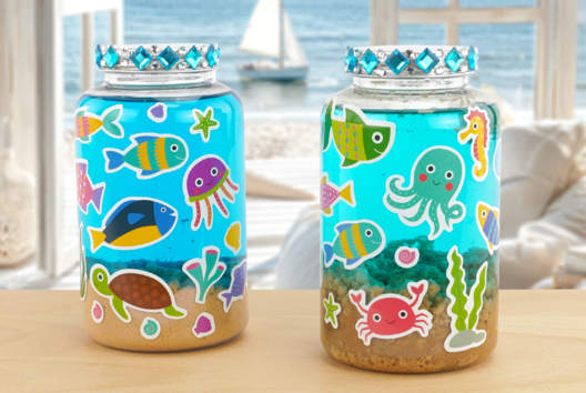 aquarium DIY enfants été poissons - Activités manuelles océan - 10doigts.fr