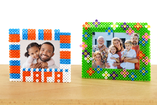 Bircolage Fete Parents Enfant Cadre Perle Repasser - Activités manuelles fête des mères - 10doigts.fr - 2