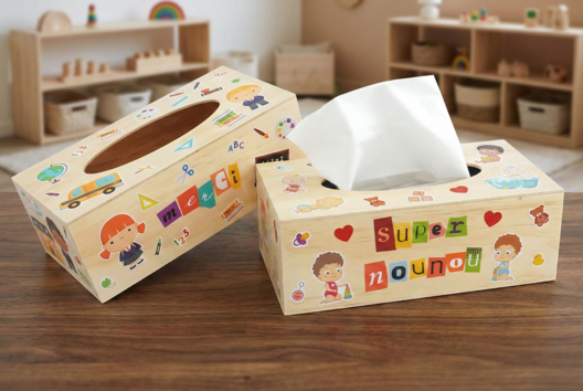 boite à mouchoirs personnalisée cadeau maitresse - Activités manuelles cadeaux maitresses, maitres, ATSEM, AESH, nounous... - 10doigts.fr