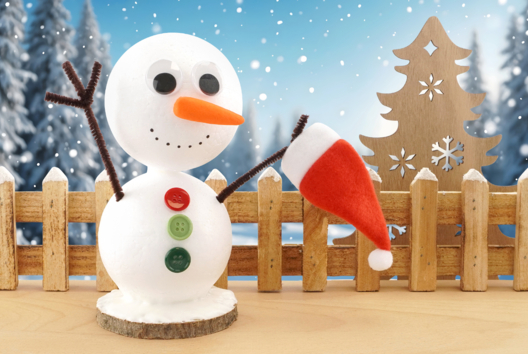 bonhomme de neige DIY enfants noël - Activités manuelles Noël - 10doigts.fr