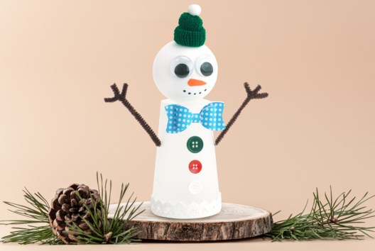 bonhomme de neige photophore noël - Activités manuelles Noël - 10doigts.fr