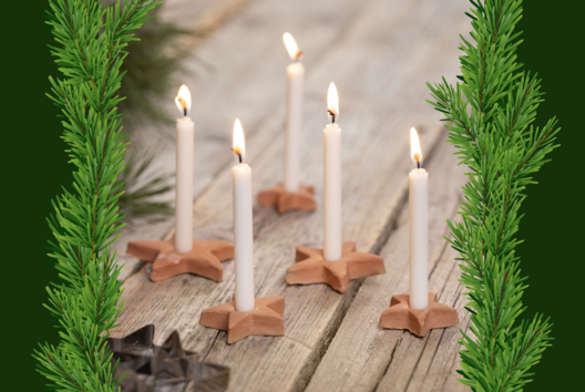 bougeoir argile - Activités manuelles tables de fêtes - 10doigts.fr