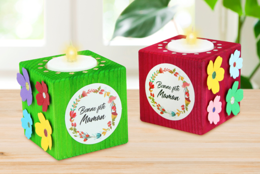 bougeoir cadeau fête des mères activité enfants - Activités manuelles fête des mères - 10doigts.fr