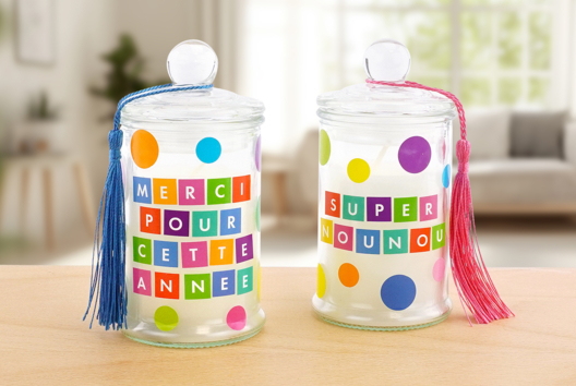 bougie personnalisée cadeau maitresse école - Activités manuelles cadeaux maitresses, maitres, ATSEM, AESH, nounous... - 10doigts.fr