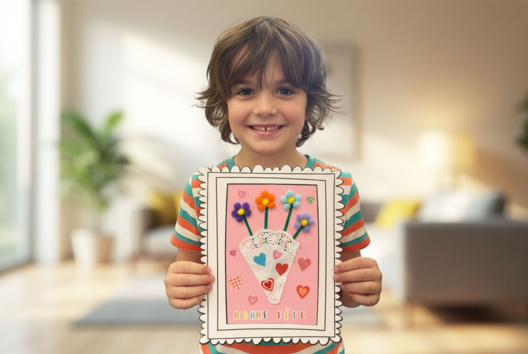 bouquet pompons enfant - Activités manuelles Fête des Grands-Mères - 10doigts.fr - 2