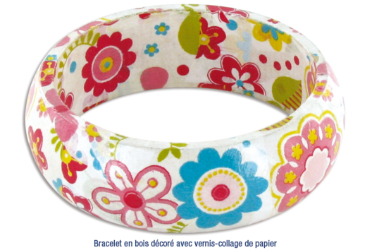 Bracelet en bois - Activités manuelles vernis collage - 10doigts.fr