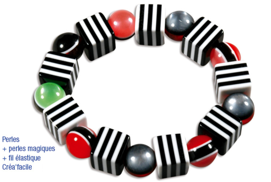 Bracelet ou collier Bayadère - Activités manuelles créations de bijoux - 10doigts.fr - 2