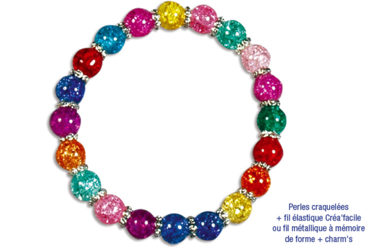 Bracelets en perles craquelées - Activités manuelles fête des mères - 10doigts.fr