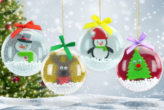 Lot De 6 Boules à Neige Transparentes Vides Pour DIY - 7x6x6 Cm - Fournitures Créatives Noël, Déco Personnalisée