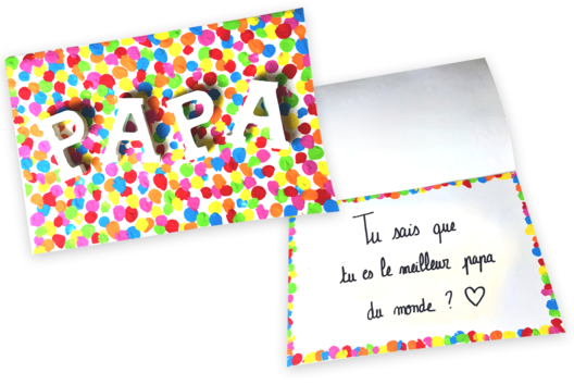 Bricolage carte confettis Papa - Activités manuelles fête des pères - 10doigts.fr