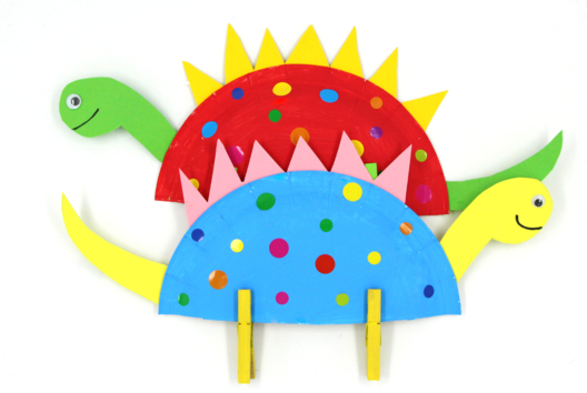 Bricolage Dinosaure Assiette Enfant - Activités manuelles collage, pliage - 10doigts.fr - 2