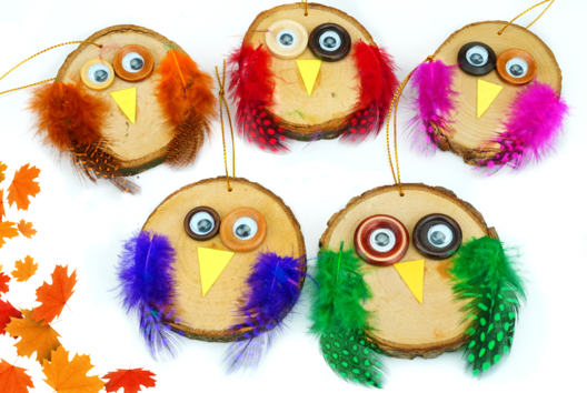 Bricolage Enfant Chouette bois - Activités manuelles Automne - 10doigts.fr - 2