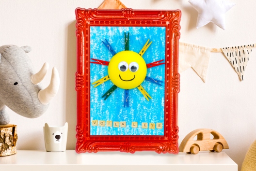 Bricolage enfant ete soleil tableau - Activités manuelles Été - 10doigts.fr - 2
