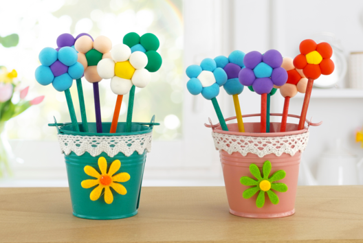 Bricolage Enfant Pot Fleurs Pate Modeler - Activités manuelles modelage - 10doigts.fr