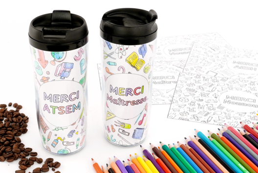 Bricolage enfant thermos Maitresse Maitre ATSEM Nounou AESH - Activités manuelles cadeaux maitresses, maitres, ATSEM, AESH, nounous... - 10doigts.fr - 2