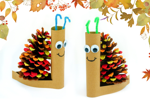 Bricolage Escargot Pomme Pin Automne - Activités manuelles Automne - 10doigts.fr - 2