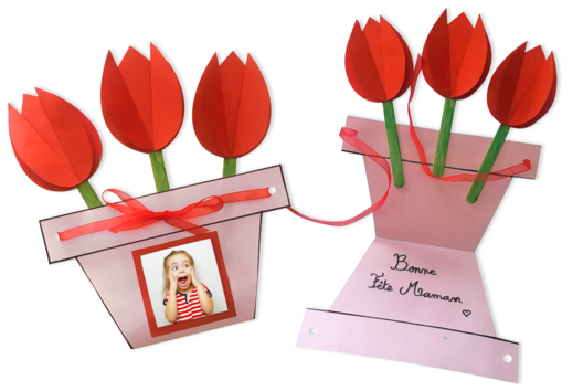 Bricolage Fleur Papier Maman - Activités manuelles fête des mères - 10doigts.fr