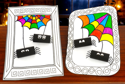 Bricolage Halloween Araignée Papier Enfant - Activités manuelles Halloween - 10doigts.fr - 2