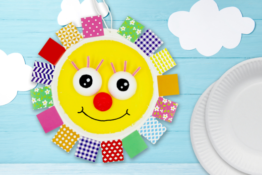 Bricolage Soleil Assiette Enfant - Activités manuelles la météo - 10doigts.fr