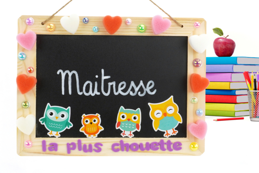 cadeau fin année ardoise maitresse - Activités manuelles cadeaux maitresses, maitres, ATSEM, AESH, nounous... - 10doigts.fr