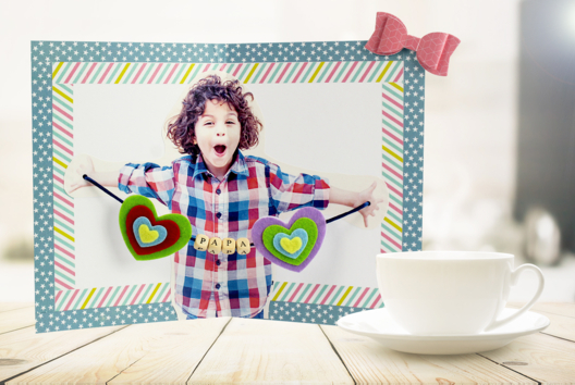 cadre 3D fête des pères bricolage enfant - Activités manuelles fête des pères - 10doigts.fr