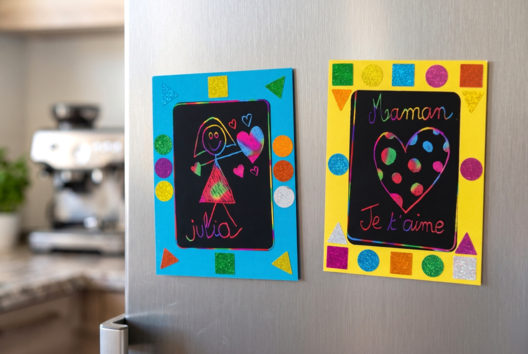 cadre magnétique fête des mères DIY enfants - Activités manuelles Fête des Mères : des idées cadeaux à fabriquer avec amour - 10doigts.fr - 2