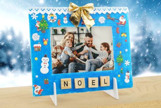 Cadre Noel Enfant Stickers - Activités manuelles bricolages de Noël - 10doigts.fr