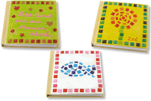 Carnets kraft déco stickers mosaïques - Activités manuelles objets décorés - 10doigts.fr - 2