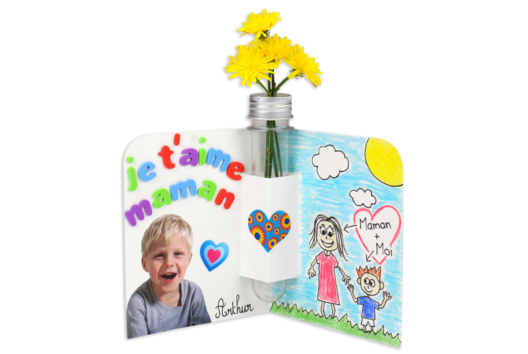 Carte soliflore fête des mères - Activités manuelles fête des mères - 10doigts.fr