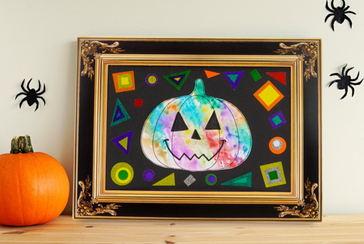 citrouille aquarelle DIY halloween enfants - Activités manuelles Halloween - 10doigts.fr