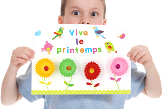 collage gommettes enfants printemps - Activités manuelles Printemps - 10doigts.fr