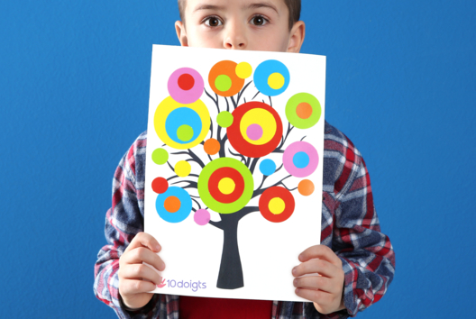 collage kandinsky arbre enfants art - Activités manuelles collage, pliage - 10doigts.fr