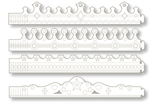 Couronnes en carte blanche - Activités manuelles Carnaval, Mardi gras - 10doigts.fr - 2