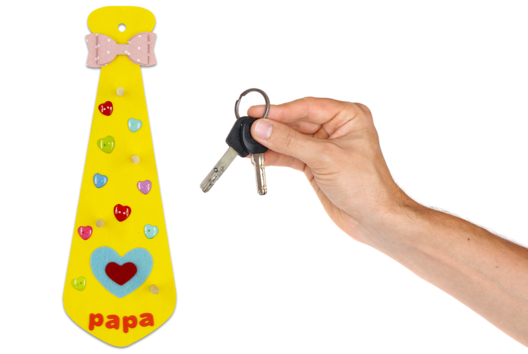 cravate porte clés cadeau fête des pères - Activités manuelles fête des pères - 10doigts.fr