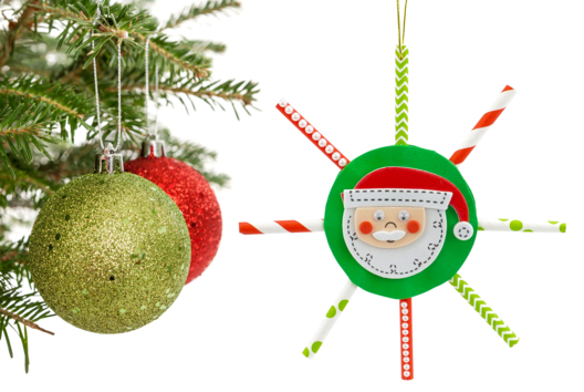 décoration sapin activité enfants pailles en carton - Activités manuelles Noël - 10doigts.fr