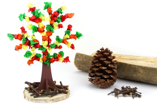 diy arbre automne papier soie - Activités manuelles Automne - 10doigts.fr
