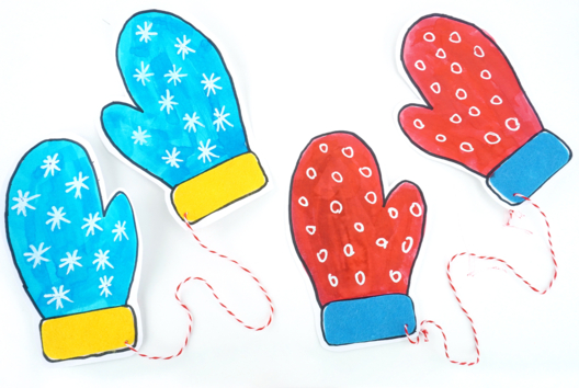 DIY Drawing Gum hiver Moufle - Activités manuelles enfants Hiver - 10doigts.fr - 2