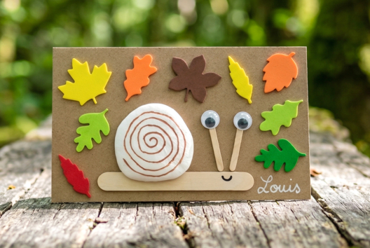 DIY escargot automne enfants - Activités manuelles d'automne - 10doigts.fr