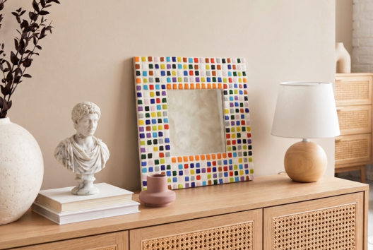 DIY fabriquer un miroir avec des mosaïques - Activités manuelles mosaïques - 10doigts.fr