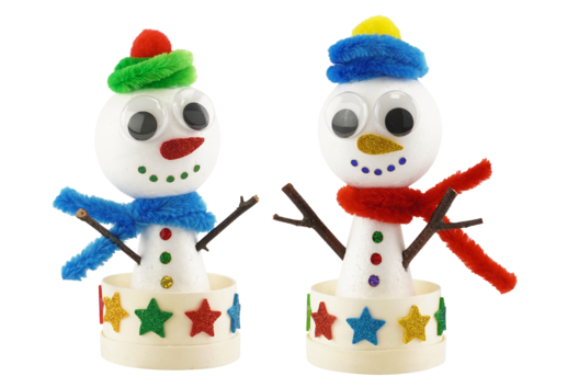 DIY facile bonhomme de neige enfnants - Activités manuelles bricolages de Noël - 10doigts.fr - 2