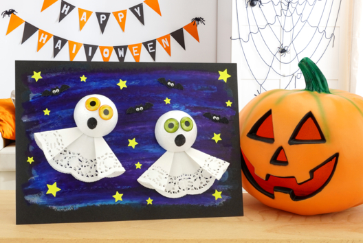 DIY halloween enfants fantômes - Activités manuelles Halloween - 10doigts.fr